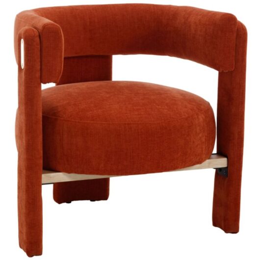 Armchair in Chenille Occasional Upholstered Tub Chair for Makeup Leisure Accent Vanity Chair for Bedroom Living Room, Orange, Wahson
