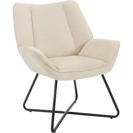 Woltu - Accent Chair Modern Occasional Chair Comfty Armchair with Backrest for Bedroom Living Room, Beige