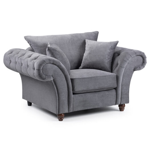 Winnsboro Fabric 1 Seater Sofa In Grey