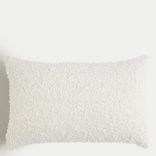 M&S Pure Cotton Boucle Bolster Cushion Cream