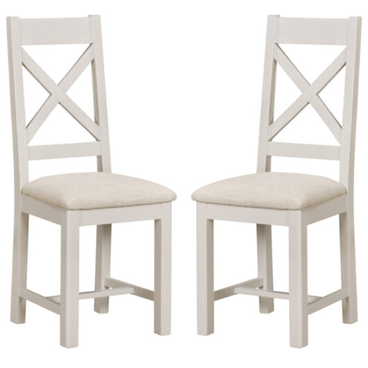 Waldorf Oyster Grey Wooden Dining Chairs - Pair