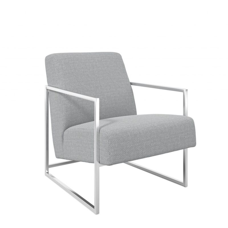 Ritz Occasional Chair - Tweed/Metal - L76 x W62 x H82 cm - Dove Grey - Partially Assembled