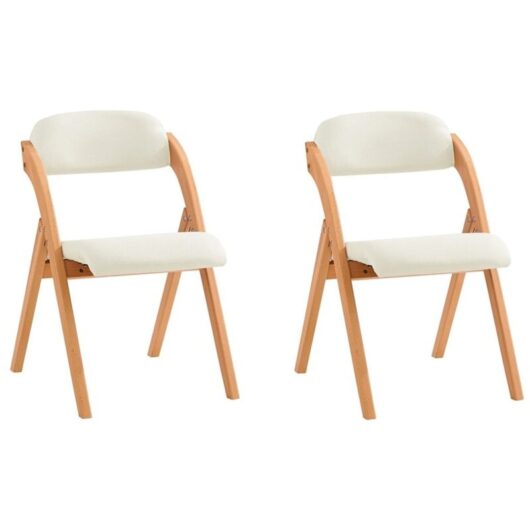SoBuy Set of 2 Folding Chairs White 59x47,5x76,99cm Classic FST92-WX2