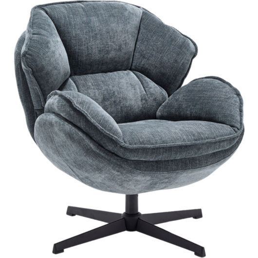 Wahson Office Chairs - Armchair in Chenille Fabric Swivel Occasional Leisure Chair with Comfortable Elegant Backrest for Bedroom Living Room, Blue,