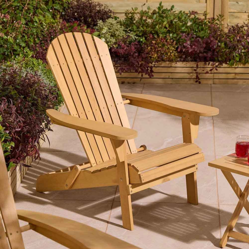 Alfresco Wooden Outdoor Folding Armchair in Natural