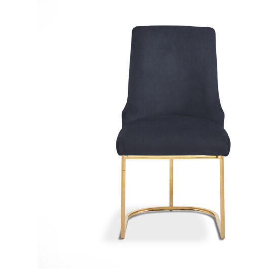 Vanity Living - Upholstered Velvet Dining Chair with Stainless Steel Metal Base, Modern Accent Occasional Chair